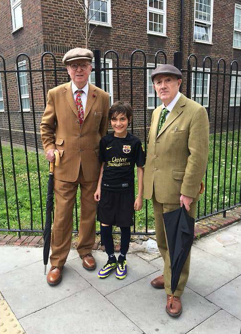 Gilbert and George go for a kick about with Maui